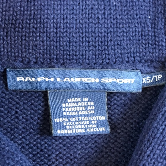 Ralph Lauren Sports Boys Navy Blue Preppy Style High Neck Knitted Sweater Sz XS - Picture 5 of 5